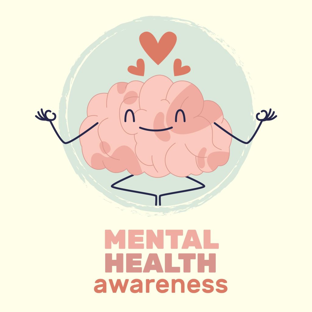 Mental health awareness brain mindfulness.